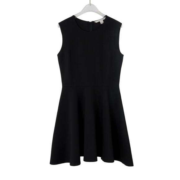 Diane Von Furstenberg Black Sleeveless Fit and Flare Mini Dress Size 8 Medium - Picture 2 of 5